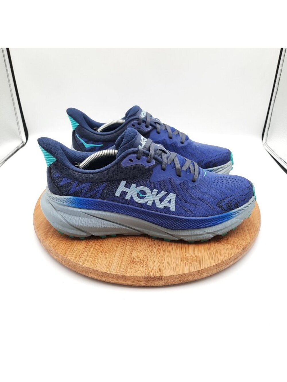 Hoka Challenger ATR 7 Womens Size 8.5 Shoes Bellwether Stone Blue Trail Sneakers